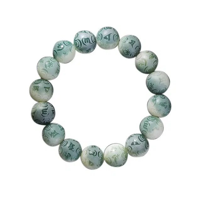 梵澜 六字真言佛珠 中国风转运念珠 高油高密盘玩手把件 简约百搭手饰 菩提根 菩提类手串 男女同款情侣款