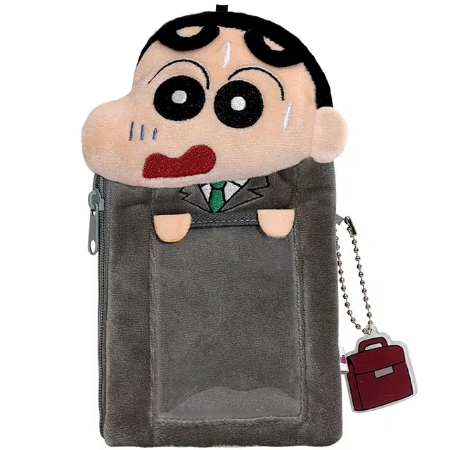 歪瓜出品 蜡笔小新 零钱包卡套 卡通动漫公仔 谷圈挂件