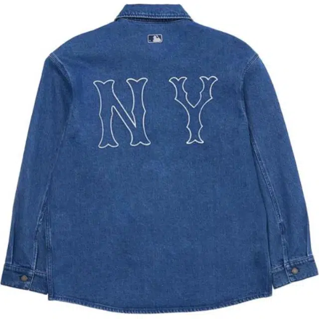 MLB Denim Coopers Mega Logo New York Yankees Denim Shirts Logo