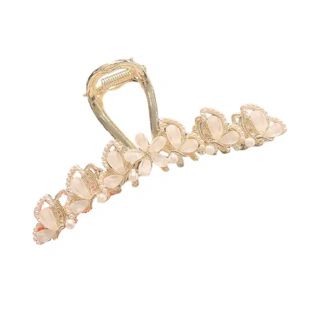 彤彤兔 高级感花朵大号后脑勺鲨鱼夹 发夹 女款