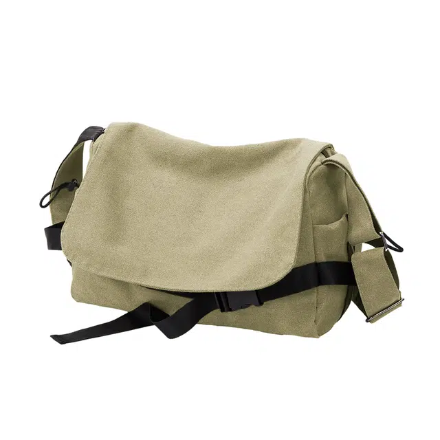 TAKITAKI Canvas Messenger Bag Black/Grey