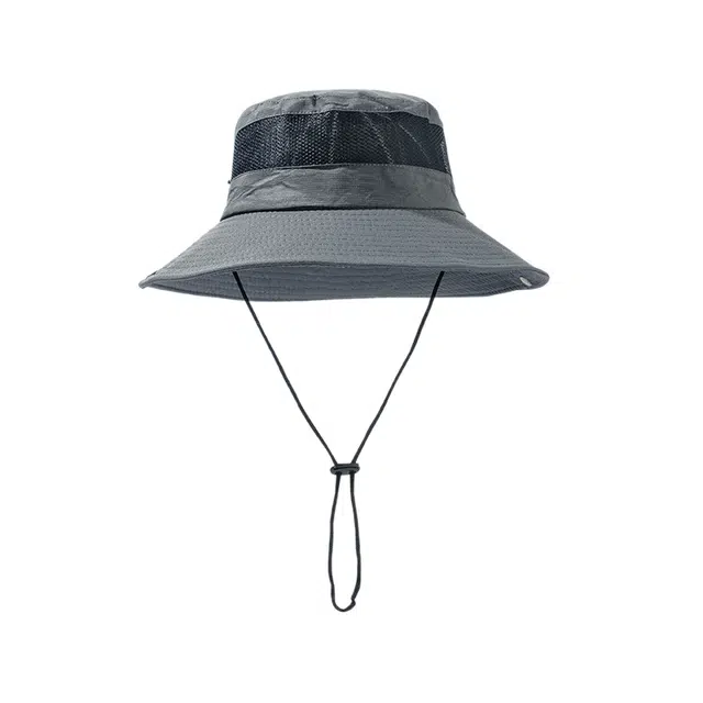 木林森 网孔镂空夏季薄款透气户外遮阳登山钓鱼速干大檐 涤纶 渔夫帽 男女同款情侣款