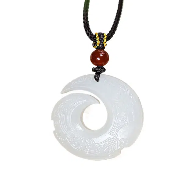 舒杰 时来运转项链 和田玉 古风简约小众 女款 白玉