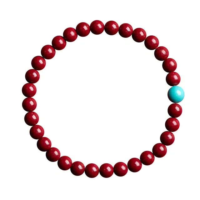 九隆古 复古文艺风森系禅味新中式国潮佛珠 再造辰砂朱砂 玉石手链 男女同款情侣款