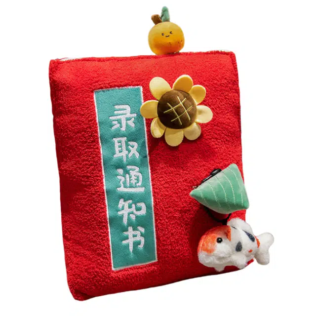 皮皮豆 逢考必过毯 简约美观抱枕 创意设计舒适柔软靠枕 玩偶周边