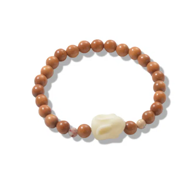 月岚 奶油平安兔 可爱 小众设计 转运招财 绕指柔 新中式复古风 檀木 手串 男女同款情侣款 檀木