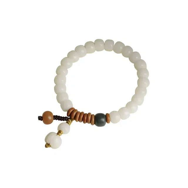 京华录 小清新文艺范解压文玩佛珠 国风素雅单圈绕指柔串珠 本命年转运念珠 招财纳福 菩提根 手串 男女同款情侣款