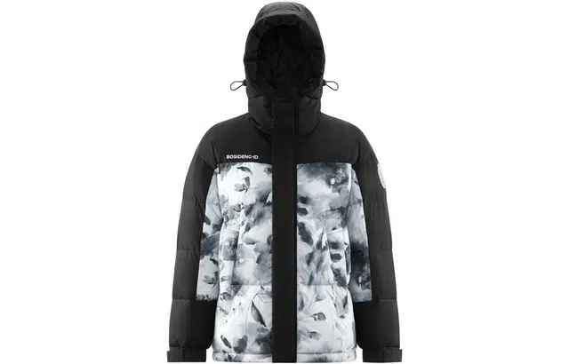波司登 拼接水墨印花连帽长袖羽绒服外套 男女同款 多色