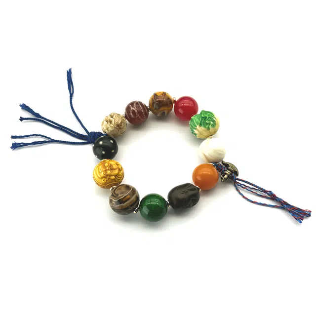 玉临门  新中式藏式复古 弥勒佛多宝大颗转运佛珠 老料满天星 回流老料贵人天珠 玛瑙 手串 男女同款情侣款