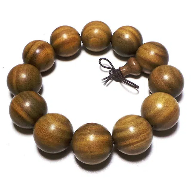 九隆古 新中式国潮复古小众手捻串珠 绕指柔文玩盘玩 绿檀 木作手串 男女同款情侣款 檀木