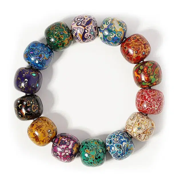 玉临门 新中式美学设计 散珠文玩念珠漆器工艺品 木作 手串 男女同款情侣款 大漆