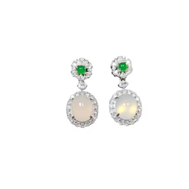 识恩 轻奢复古国风气质 民族风汉服优雅小众清冷高级感温婉细腻 玉髓 玉石耳环 女款