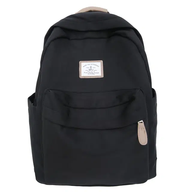 帕克熊 大容量出行电脑纯色百搭气质 尼龙 书包背包双肩包 女款 黑色/橘色/白色/绿色