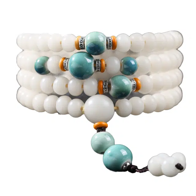 京华录 国风文玩佛珠 新中式招财纳福转运珠 文艺素雅休闲盘玩念珠 国潮古风汉服旗袍串珠 菩提根 手串 男女同款情侣款