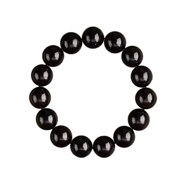 仙友 国潮新中式天然黑檀念珠檀木盘珠文玩静心佛珠盘串 木质 手串 男女同款情侣款 紫光檀