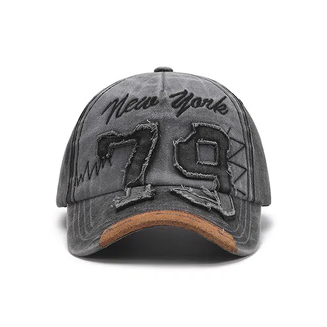 浪莎 街头流浪风五角字母贴布四季款大头围显脸小百搭透气 棉 鸭舌帽 男女同款情侣款