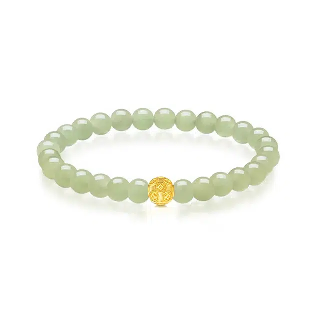 月斐 财源滚滚诸事顺利路路通 和田玉 手串 女款 青玉