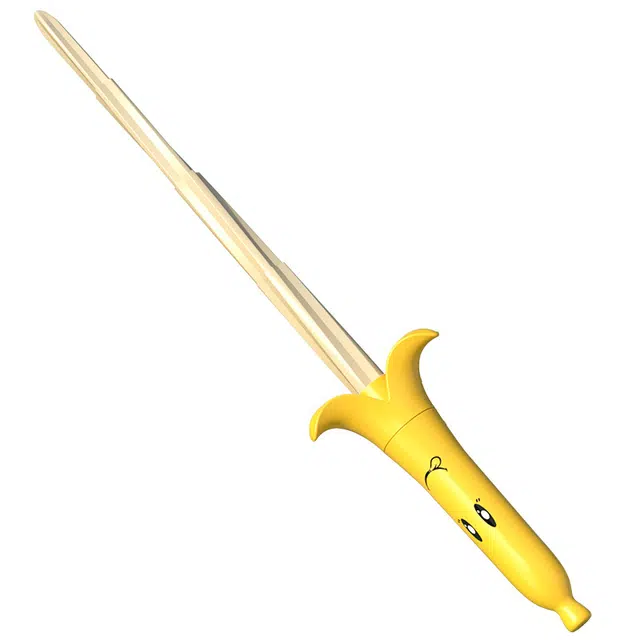简普森 香蕉伸缩剑 武士刃 螺旋剑 卡通创意减压 玩具