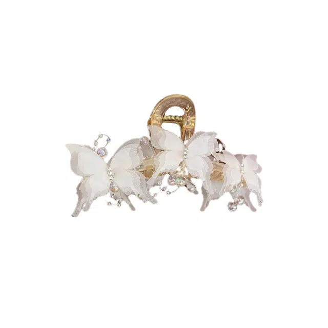 水中玉 蝴蝶抓夹大号高级感甜美夹子后脑勺盘发发卡头饰鲨鱼夹 发夹 女款