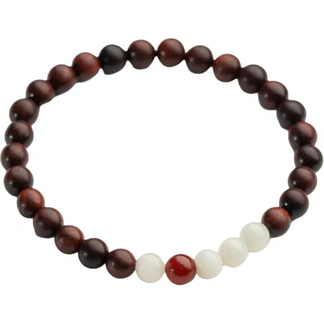 仙源 转转运珠 招财纳福新中式复古盘玩圆珠 平安福 木作 手串 女款 紫檀