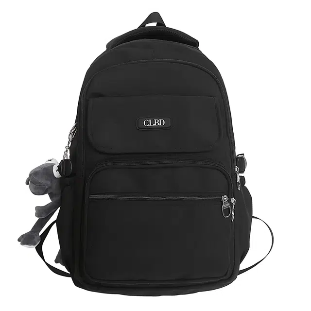 尊梵 双肩包 多功能时尚背包学生大学生口袋 牛津布 男女同款情侣 黑色