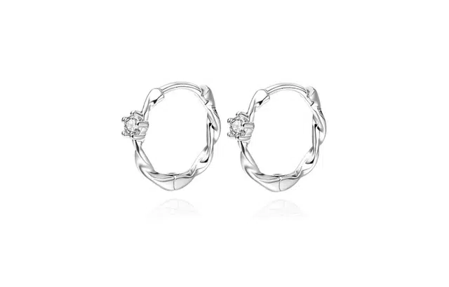 尚银福 莫比乌斯 冷淡风小众设计感 简约时尚潮流百搭几何镂空线条交织缠绕耳饰  合金 耳环 女款