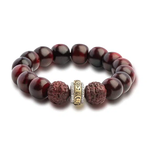 彗时 吸金招财貔貅文玩单圈盘串珠 新中式国风考研考试幸运招财纳福 夕七生日送礼盒物 木作 手串 男女同款情侣款 紫檀