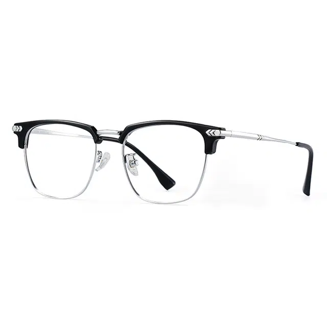 苍木优品 超轻近视潮痞帅可配度数镜片大脸眉线框半框大眼睛 纯钛 功能性眼镜 男女同款情侣款