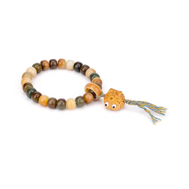 聆听花开 新中式新国风 可爱呱呱编织流苏文玩复古文艺温柔爱心 学生佛珠盘玩串珠 小众简约优雅 菩提根 手串 男女同款情侣款