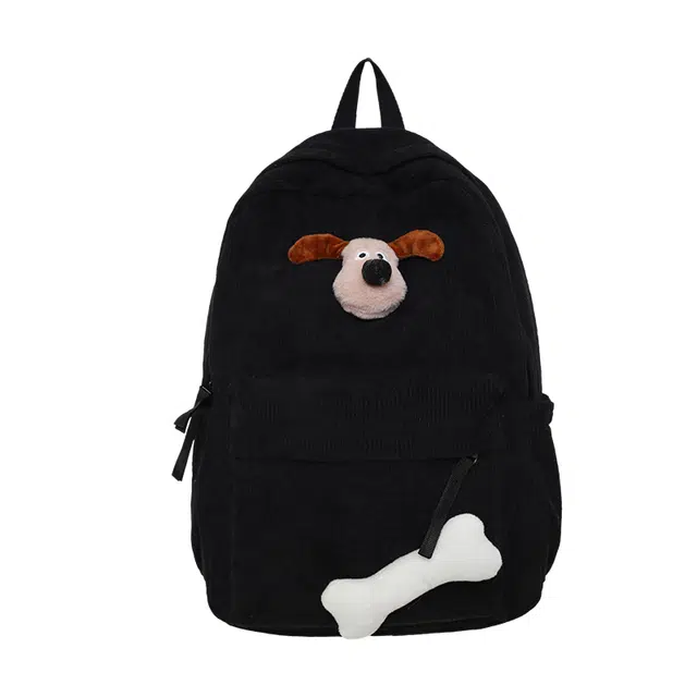 帕克熊 时尚多功能电脑包出行旅游背包 灯芯绒 初高中学生通用情侣 黑色/棕色/白色/蓝色