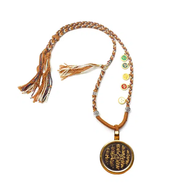 玉临门 古风吉祥平安五条经文唐卡 复古民族风编绳配饰 合金 项坠/吊坠 男女同款情侣款