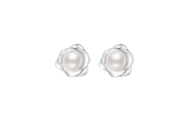 尚银福 珍珠玫瑰 轻奢时尚简约百搭 小众造型设计高级甜蜜饰爱 合金 耳钉 女款