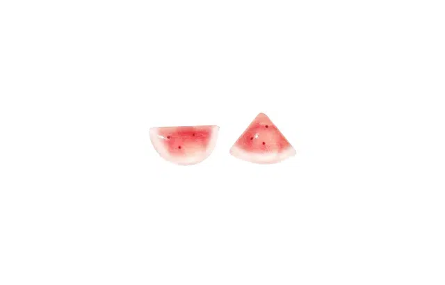 牧言  夏季小清新简约小众设计高级感 立体渐变圆润水果耳饰 树脂 不对称西瓜耳钉 女款