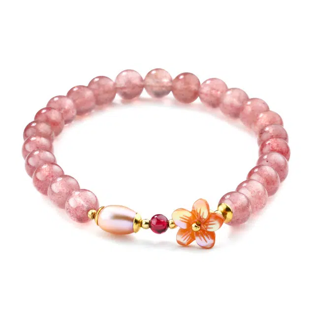 凤凰涅磐 新中式国风桃花  国潮古风爱情 水晶 玉石手串 女款 礼盒