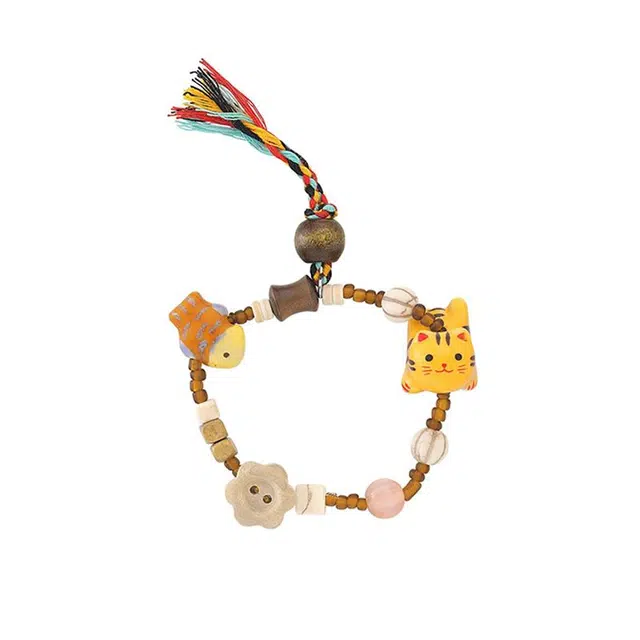 大唐国鼎 猫咪小鱼甜美可爱少女心 小众精美高级甜蜜饰爱 轻奢时尚简约通勤百搭 陶瓷 手链 女款