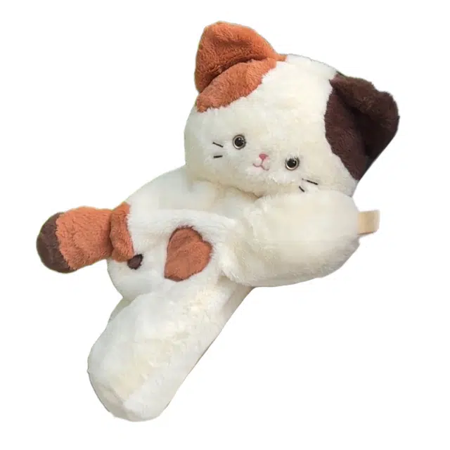 抱竹 古力古力 三花猫趴趴包 可爱日常百搭玩偶包 聚酯纤维 双肩包 大号 男女同款情侣款 白色