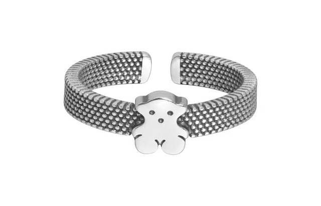 OWNREWARDS 925 Silver Chain Bear Ring