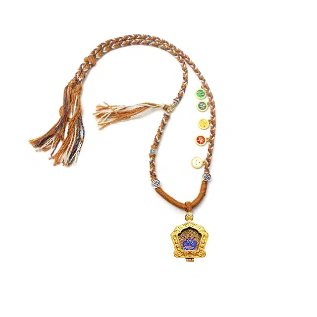 玉临门 新中式心想事成黑财神唐卡热工手绘 合金 吊坠 男女同款情侣款