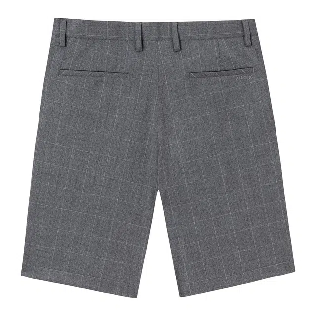 与狼共舞 微弹直筒中腰纯色五分休闲短裤 男款 深灰