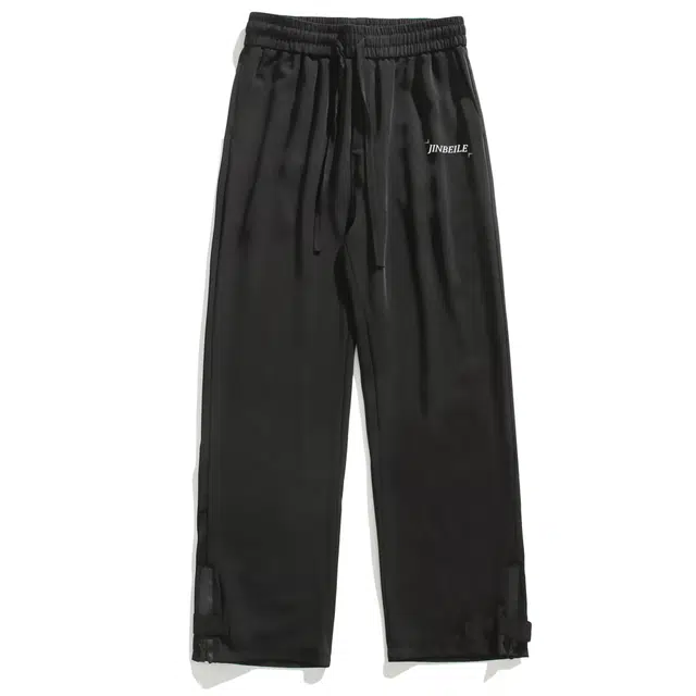 金贝勒 简约纯色宽松轻薄透气凉感直筒垂感百搭休闲裤 男女同款