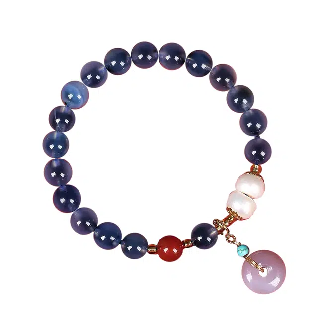 周百福 糖心 新中式国潮国风轻奢高级感转运小众设计 玛瑙 玉石手串 男女同款情侣款