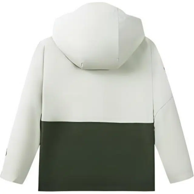 儿童款 安踏儿童 拼色字母拉链加绒户外防风夹克外套 仙芽绿