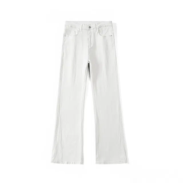 雅鹿 美式复古水洗做旧直筒宽松百搭中腰牛仔裤 男款