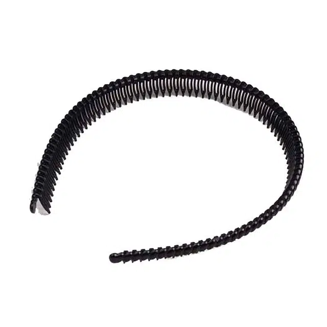 左欧 简约黑色 百搭外出带齿压发防滑 发箍 女款