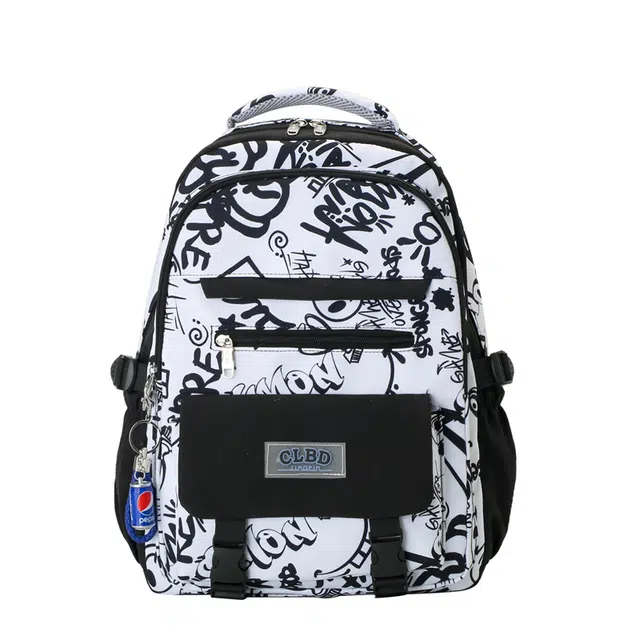 尊梵 休闲学生通勤时尚背包 尼龙 双肩包 常规 男女同款情侣款 黑色大字母/黑色小字母/粉色