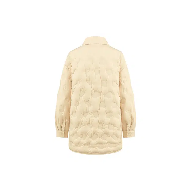 艾莱依 纯色翻领单排扣宽松长袖羽绒服 女款