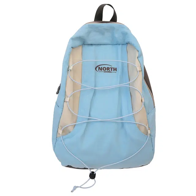 笛贝嘉 日系小众轻便撞色休闲褶皱大容量 尼龙 双肩包 女款 多色