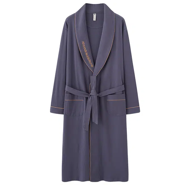 莫代尔 纯色休闲亲肤舒适家居服睡袍/浴袍 男款 图片色