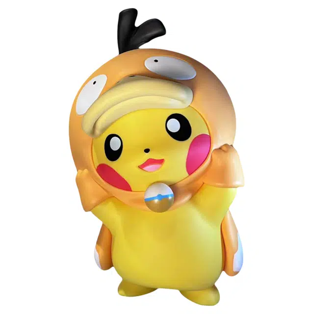 欧洛伊 宝可梦可达鸭皮卡丘变皮潮玩手办动漫卡通装饰品 公仔摆件 玩具