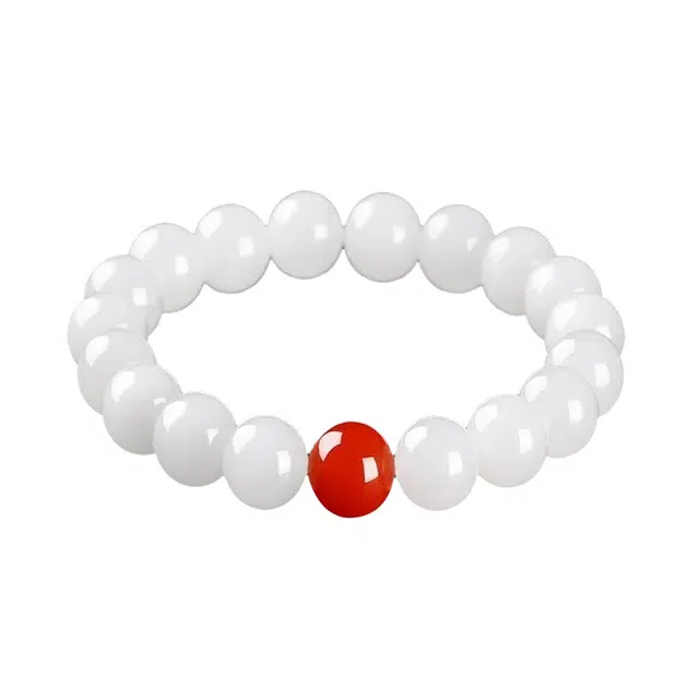 周百福 相思豆 复古新中式国潮国风招财转运轻奢小众串珠 金丝玉 玉石手串 男女同款情侣款